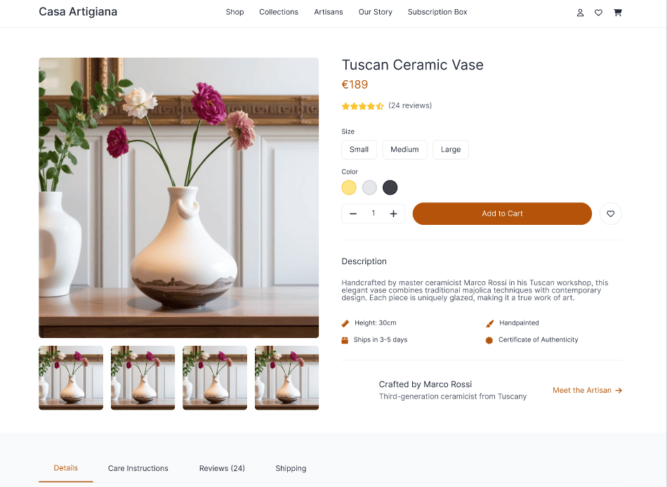 Product detail page design