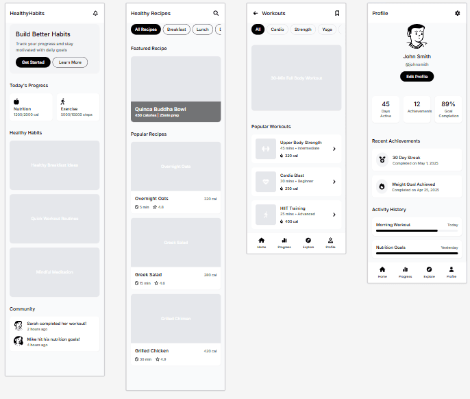 final UI design for health app