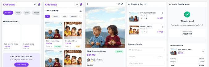 e-commerce website design mockup with modern UI elements